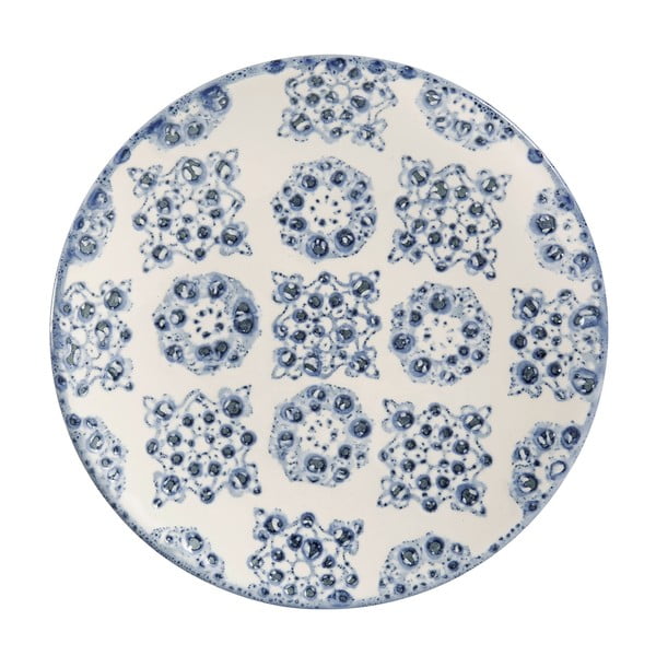 Niebiesko-biały kamionkowy talerz deserowy Côté Table Faro, ⌀ 21,5 cm