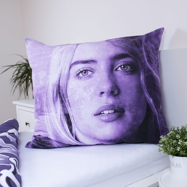 Fioletowa bawełniana pościel dziecięca jednoosobowa 200x140 cm Billie Eilish – Jerry Fabrics-image-3