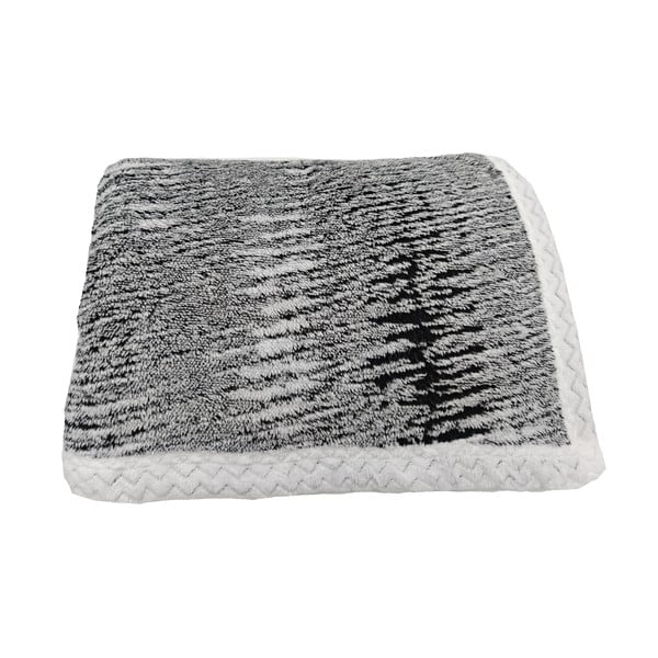 Czarny koc z materiału sherpa 150x200 cm Marble – My House