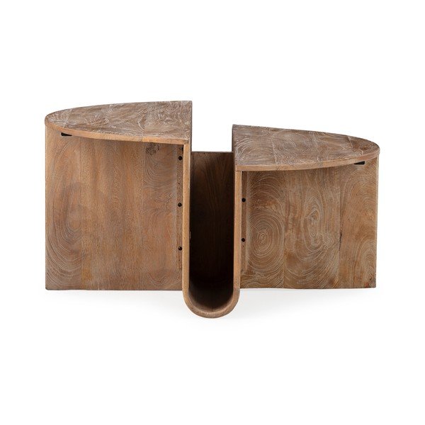 Okrągły stolik z litego drewna mango w ciemnym naturalnym kolorze ø 80 cm Divya – MOME-image-1