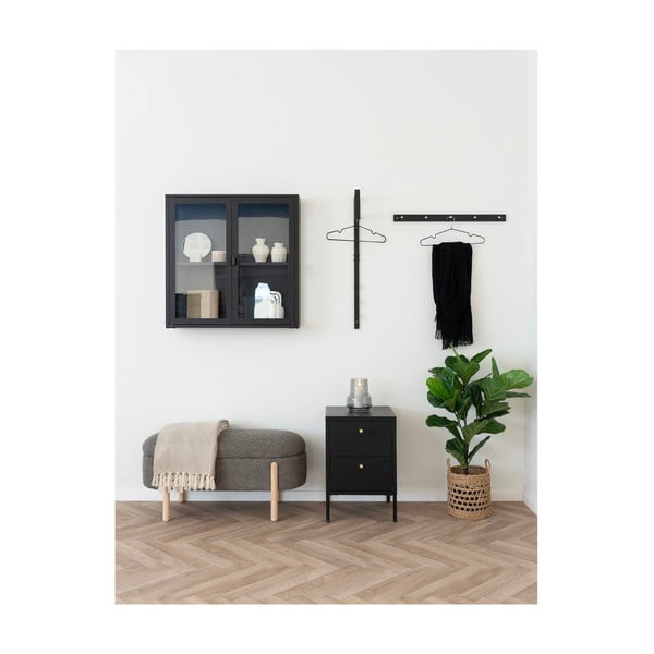 Brązowa ławka z materiału bouclé Branca – House Nordic-image-1