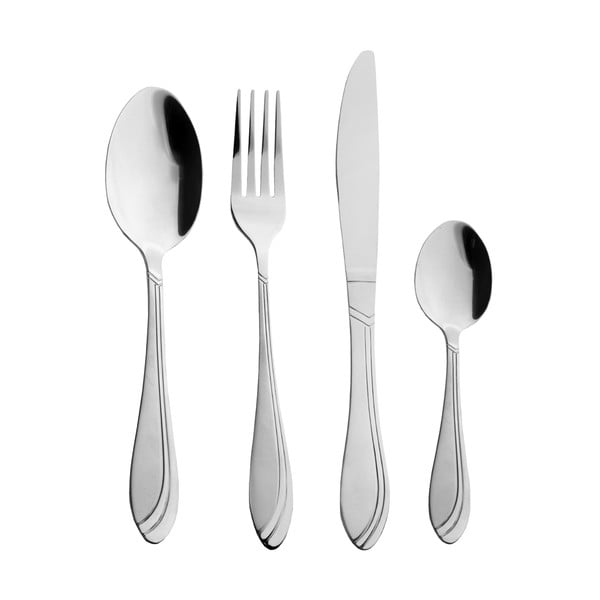 Sztućce 24 szt. ze stali nierdzewnej w kolorze srebra Satin – Orion