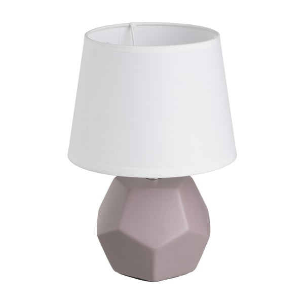 Szara ceramiczna lampa stołowa z tekstylnym kloszem (wys. 26 cm) – Casa Selección