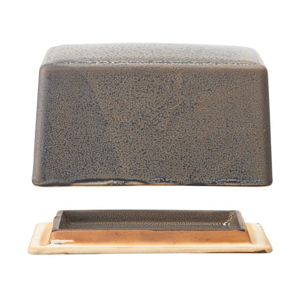 Szara kamionkowa maselniczka Bloomingville Kendra-image-1