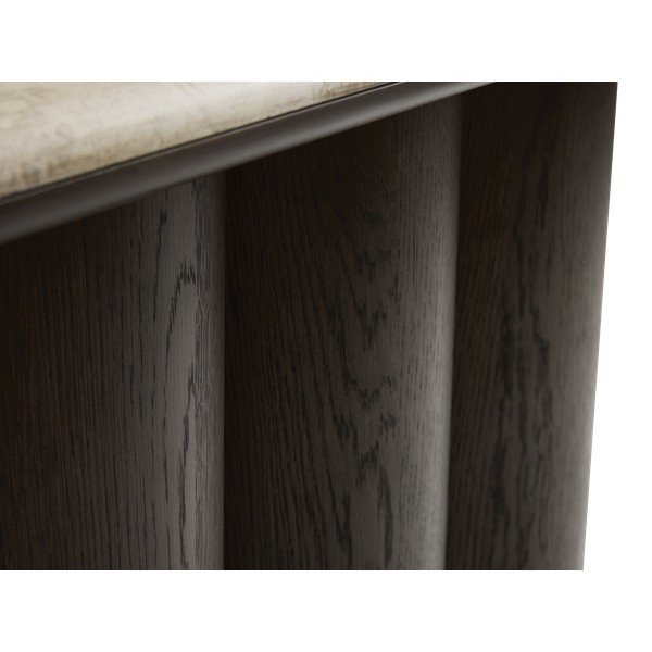 Konsola z marmurowym blatem w ciemnym naturalnym kolorze 38x120 cm Piazze – Unique Furniture-image-2