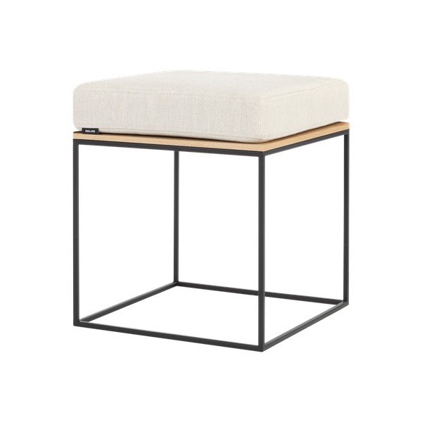 Beżowy tapicerowany stołek Feo – noo.ma