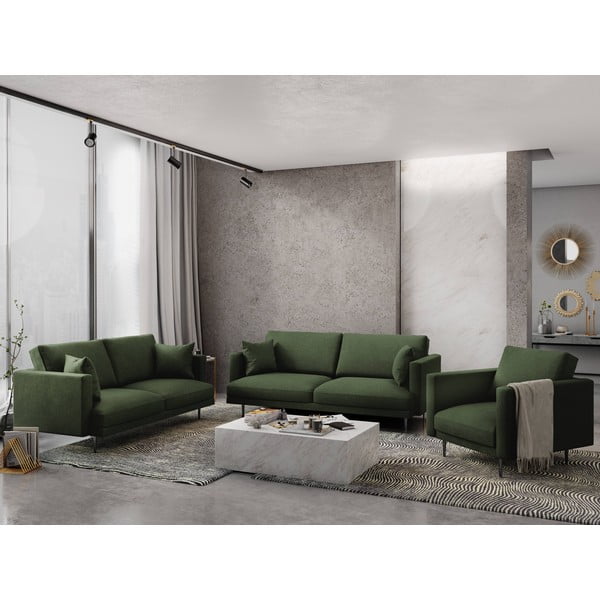 Ciemnozielona sofa Milo Casa Piero, 220 cm-image-1