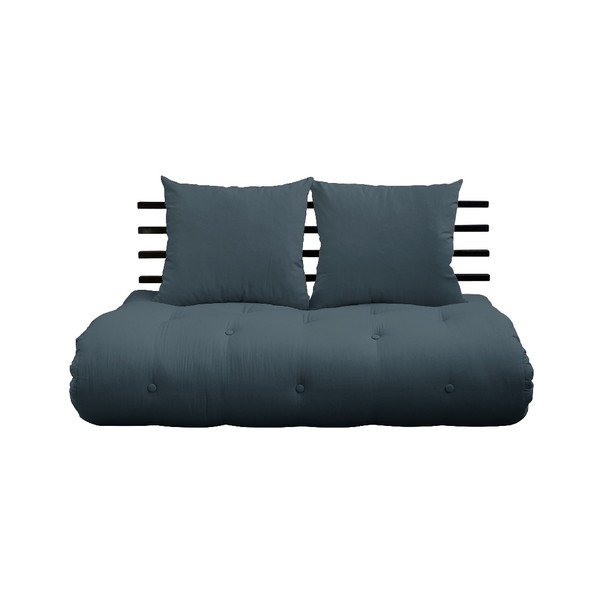 Sofa rozkładana z niebieskim obiciem Karup Design Shin Sano Black/Petrol Blue