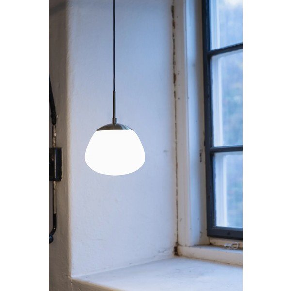 Biała/w kolorze mosiądzu szklana lampa wisząca ø 18 cm Rise – Markslöjd-image-1