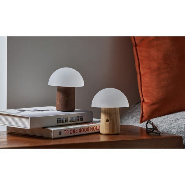 Biała/w ciemnym naturalnym kolorze lampa stołowa LED (wysokość 12,5 cm) Alice Mushroom – Gingko-image-3