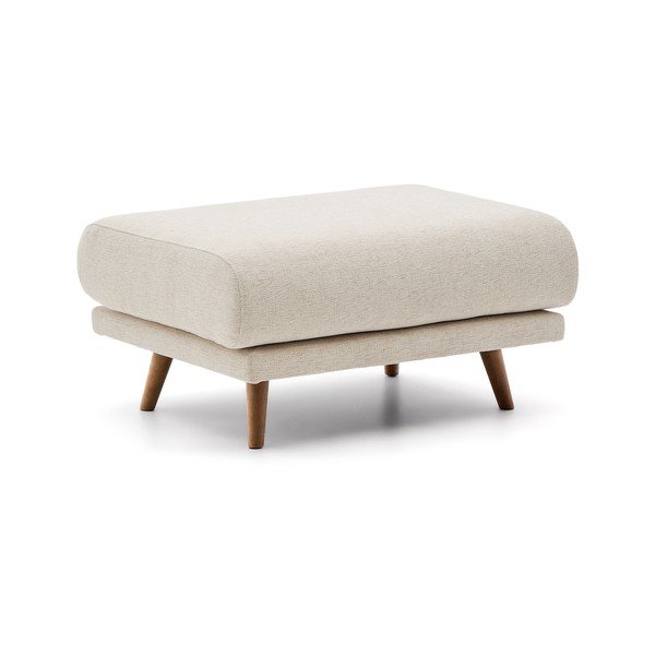 Beżowy podnóżek z tkaniny szenilowej Karin – Kave Home-image-1