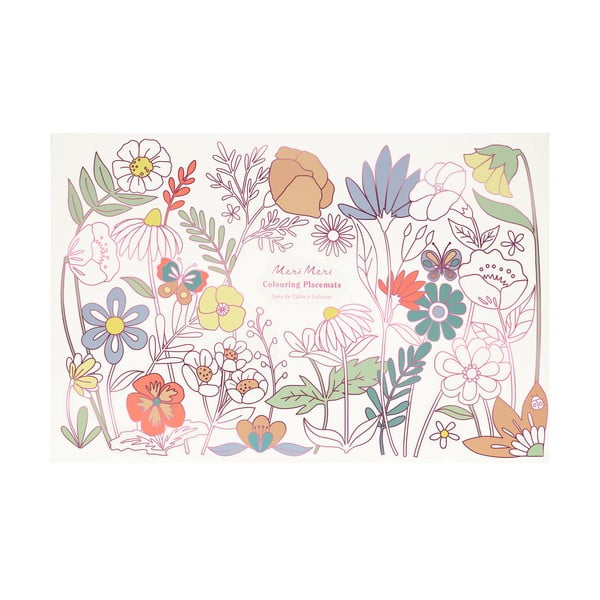 Papierowe maty stołowe zestaw 8 szt. 28x42.5 cm Butterflies & Flowers – Meri Meri