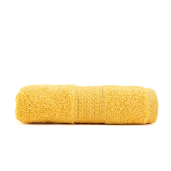 Żółty ręcznik z czystej bawełny Foutastic, 50x90 cm