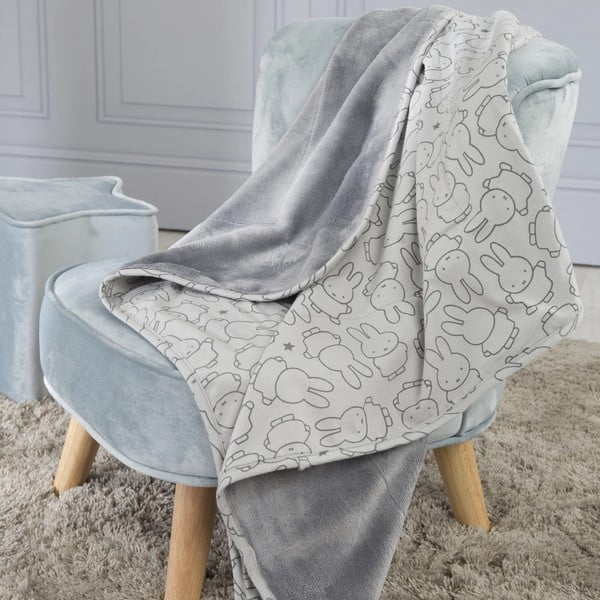 Szary bawełniany koc dziecięcy 80x80 cm Miffy – Roba-image-1