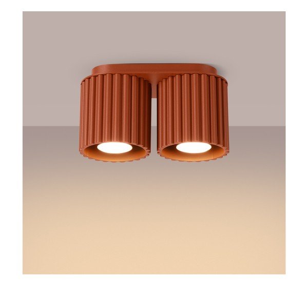 Metalowa lampa punktowa w kolorze terakoty 10x21 cm Zora – Sollux-image-4