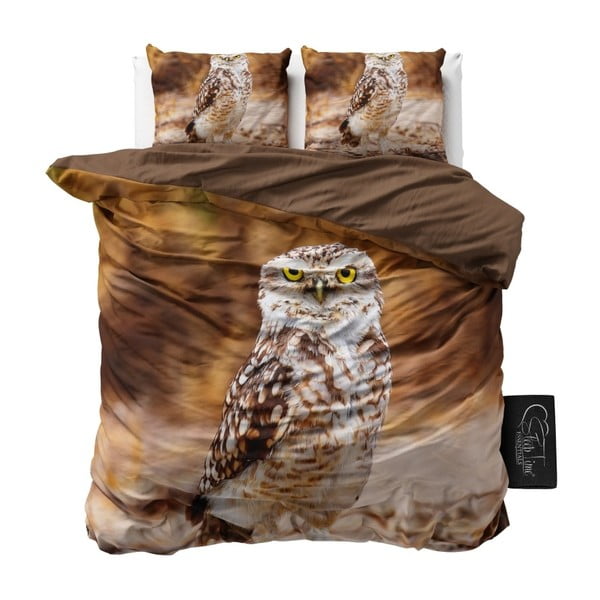 Pościel z mikroperkalu Sleeptime Autumn Owl, 240x220 cm