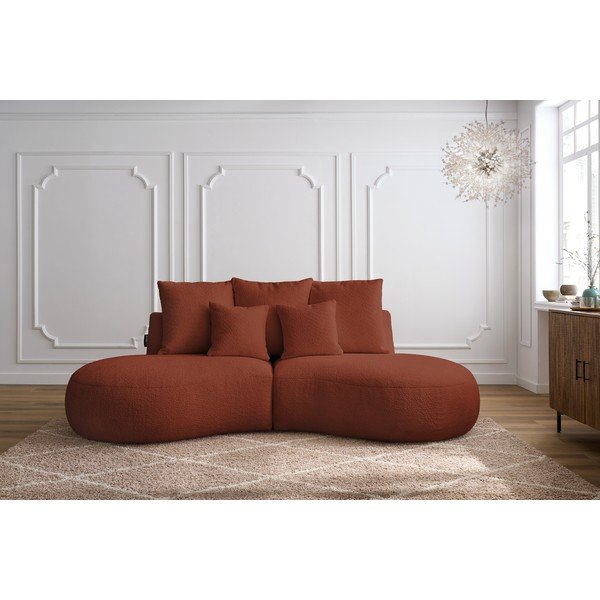 Ceglasta sofa z materiału bouclé 260 cm Saint-Germain – Bobochic Paris-image-1