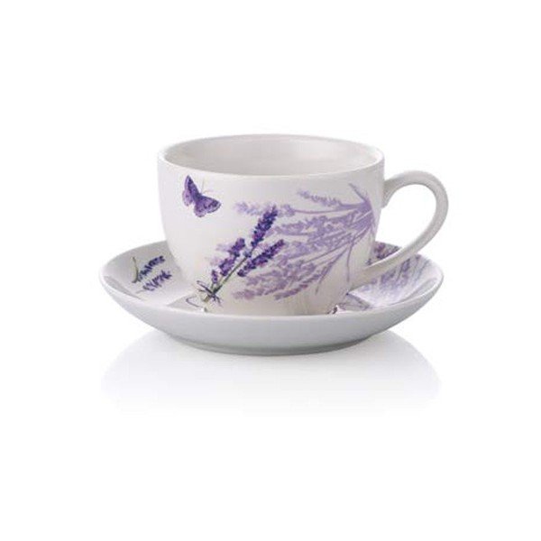 Zestaw 6 filiżanek ze spodkiem Lawenda-image-1