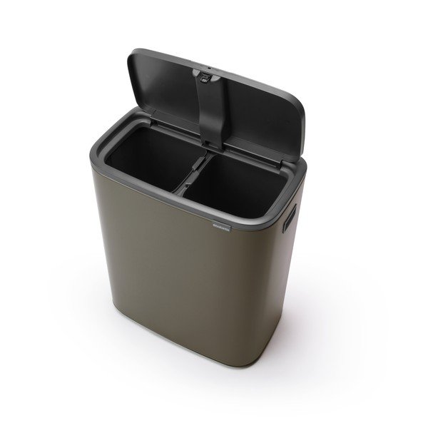 Szary stalowy kosz na śmieci do segregacji odpadów otwierany na dotyk 60 l Bo Touch Bin – Brabantia