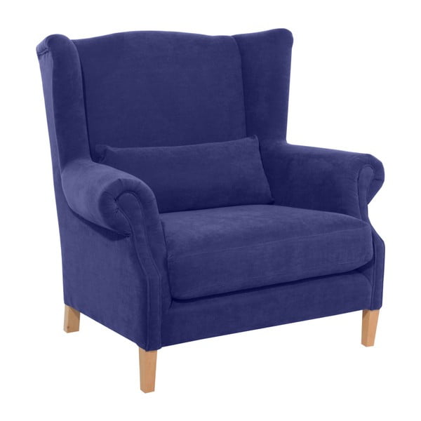 Niebieski fotel Max Winzer Harvey Velor