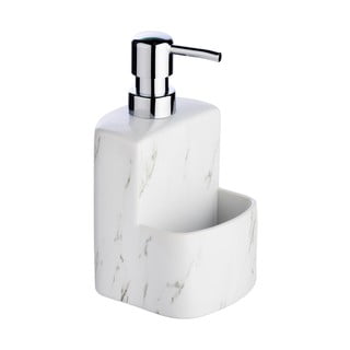 Biały ceramiczny dozownik do mydła Wenko Festival Marble, 380 ml
