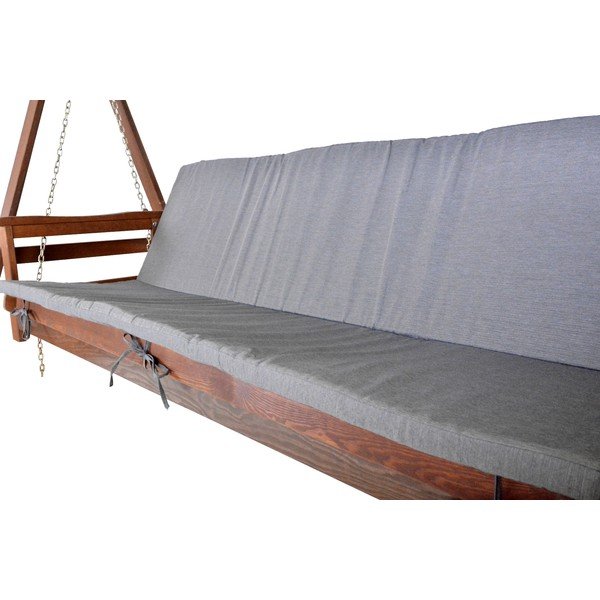 Szaro-brązowa drewniana huśtawka ogrodowa Adelaida – Rojaplast-image-3