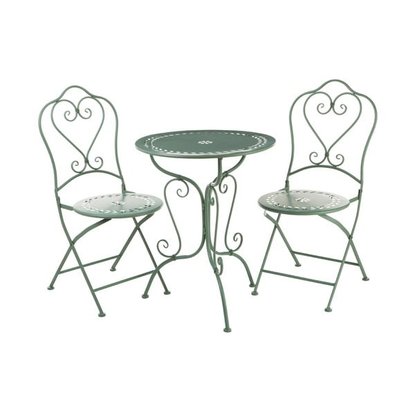 Zestaw 2 zielonych krzeseł ogrodowych i stolika Premier Housewares Jardin