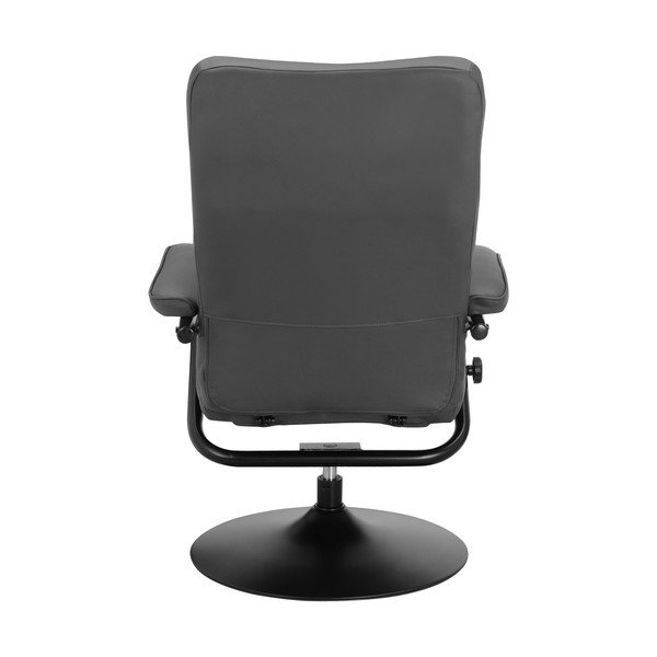 Szary fotel wypoczynkowy z imitacji skóry z podnóżkiem Istad – Støraa-image-4