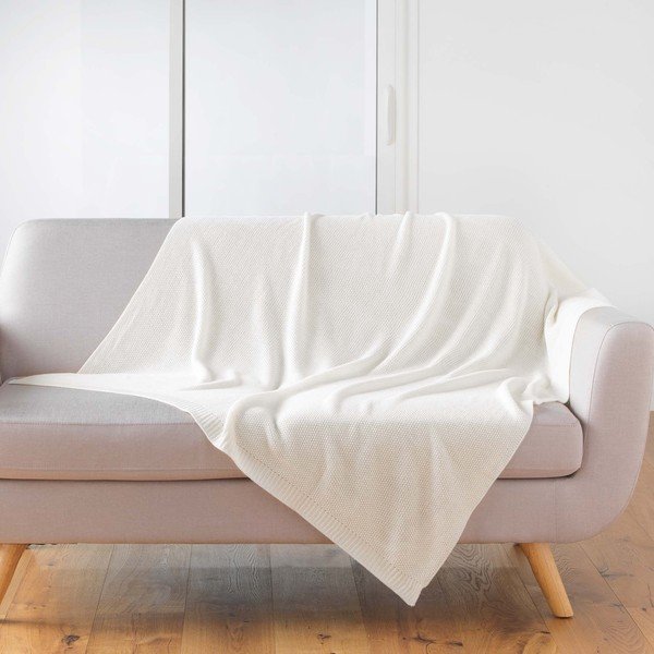 Koc dzianinowy 125x150 cm Tricotine – douceur d'intérieur-image-1