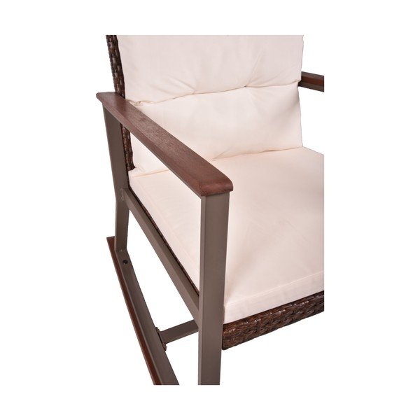 Ciemnobrązowy drewniany fotel bujany ze stolikiem Sinaloa – Garden Pleasure-image-2