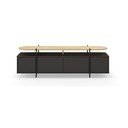 Czarna szafka pod TV w dekorze dębu 160x48 cm Hinoa – Marckeric