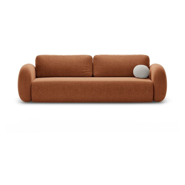 Ceglasta rozkładana/ze schowkiem sofa z tkaniny szenilowej 262 cm Tonale – Cosmopolitan Design