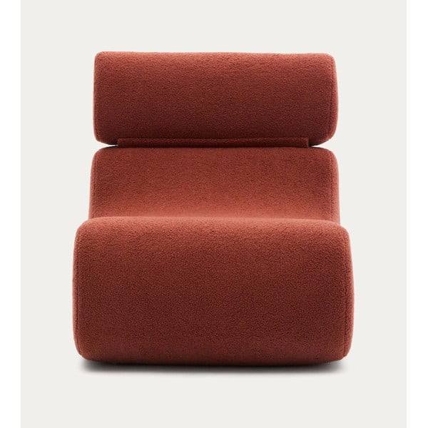 Fotel z materiału bouclé w kolorze terakoty Club – Kave Home-image-2