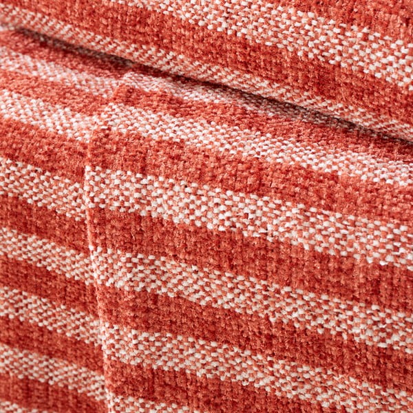Czerwono-pomarańczowy aksamitny koc 130x170 cm Stripe Chenille – Catherine Lansfield-image-2