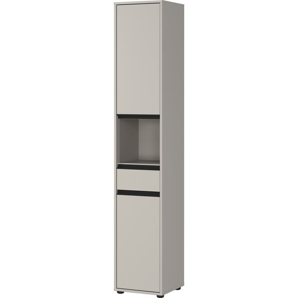 Szara wysoka wąska szafka łazienkowa 33x181 cm Lemont – Germania-image-2