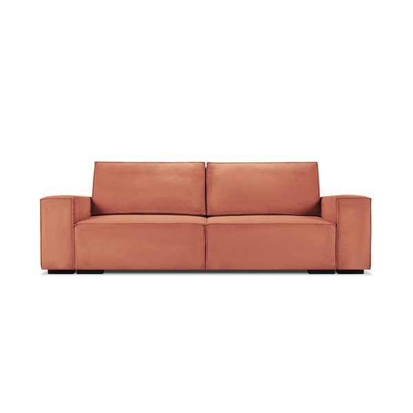 Różowa sztruksowa rozkładana sofa Mazzini Sofas Azalea-image-2