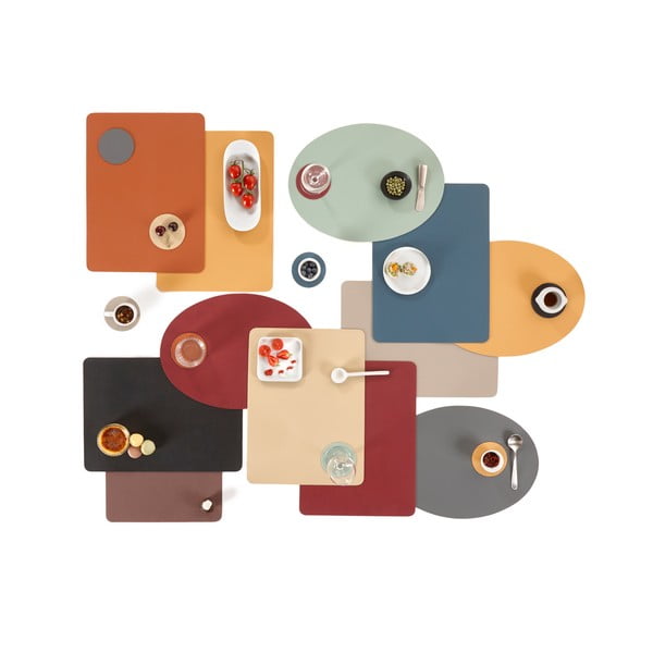 Szara mata stołowa z imitacji skóry ZicZac Togo, 33x45 cm-image-2