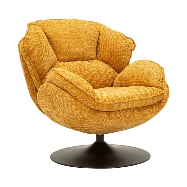 Musztardowy obrotowy fotel Retro Style – Mauro Ferretti