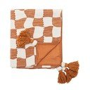 Brązowo-beżowy bawełniany koc 130x150 cm Chola – Bloomingville