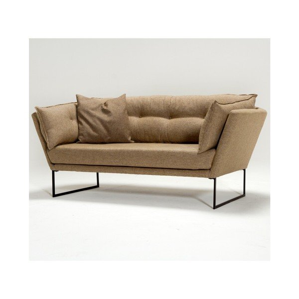 Żółta 3-osobowa sofa rozkładana Relax-image-3