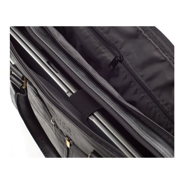 Męska torba skórzana Solier SL01 Black-image-4