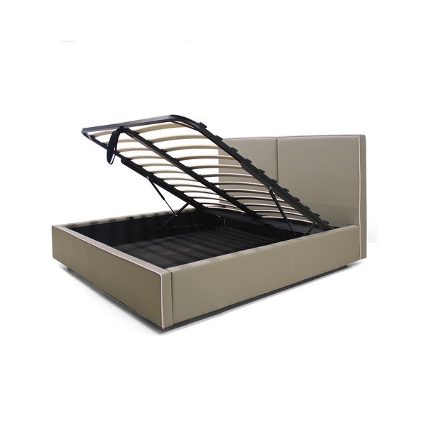 Łóżko tapicerowane Matr 160x180 cm, szare-image-1