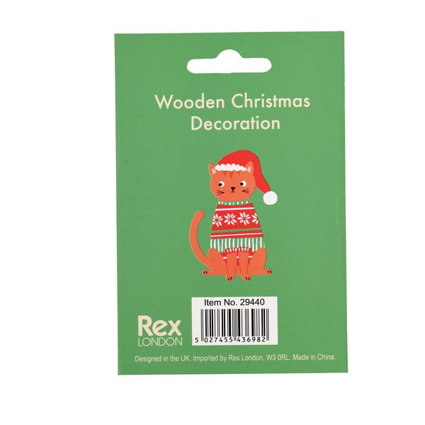 Drewniana ozdoba świąteczna 5 cm Ginger Cat – Rex London-image-4
