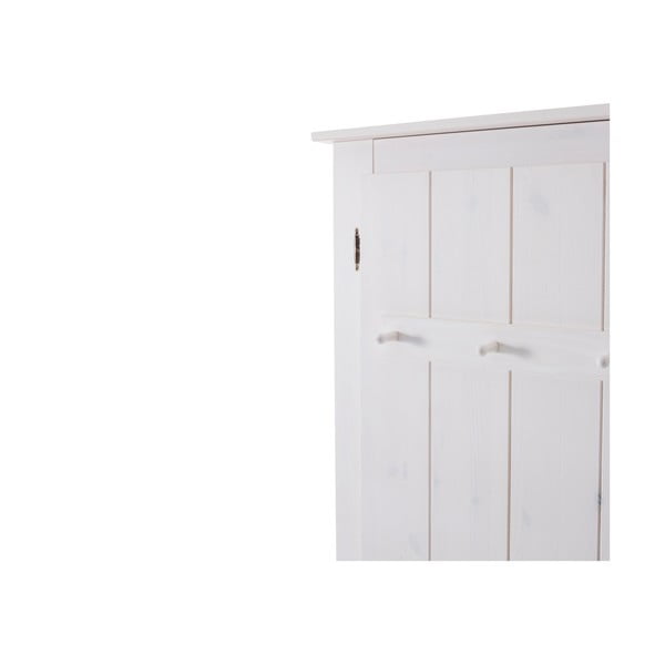 Biała szafa z litego drewna sosnowego z lustrem 120x170 cm Bertram – Støraa-image-2