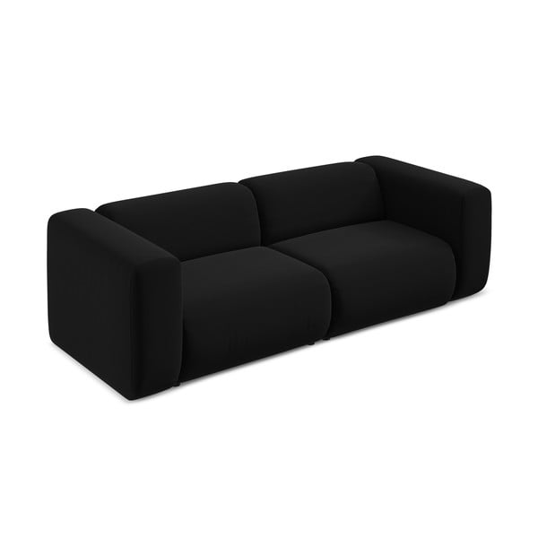 Czarna aksamitna sofa 228 cm Ekahi – Makamii-image-3