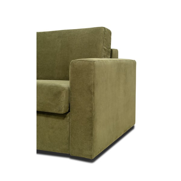 Sztruksowa sofa rozkładana w kolorze khaki Scandic Elbeko-image-4