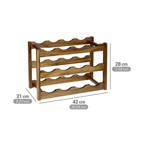 Regał na wino z litego drewna akacjowego w naturalnym kolorze liczba butelek 12 42x28x21 cm Fondi – Wenko-image-2