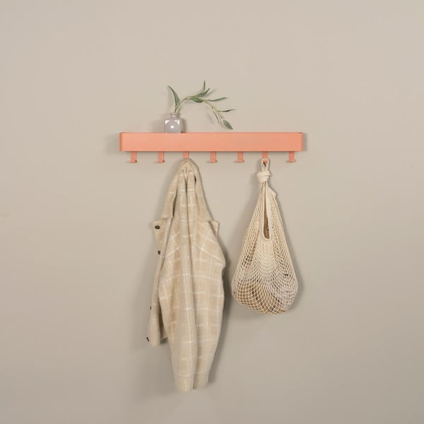 Łososiowy metalowy wieszak ścienny z półką 72 cm Dax Play – Spinder Design-image-3