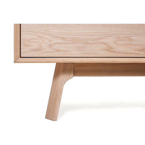 Niska komoda z białego drewna dębowego z 3 drzwiczkami Unique Furniture Vivara-image-1