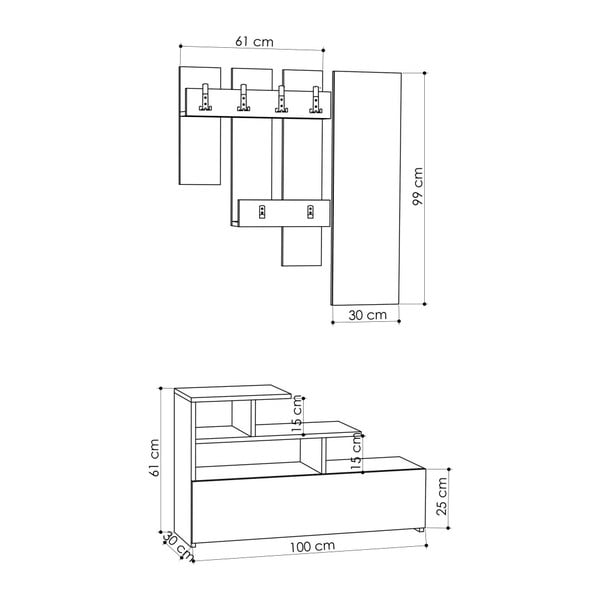 Biały zestaw do przedpokoju Vesty – Kalune Design-image-2